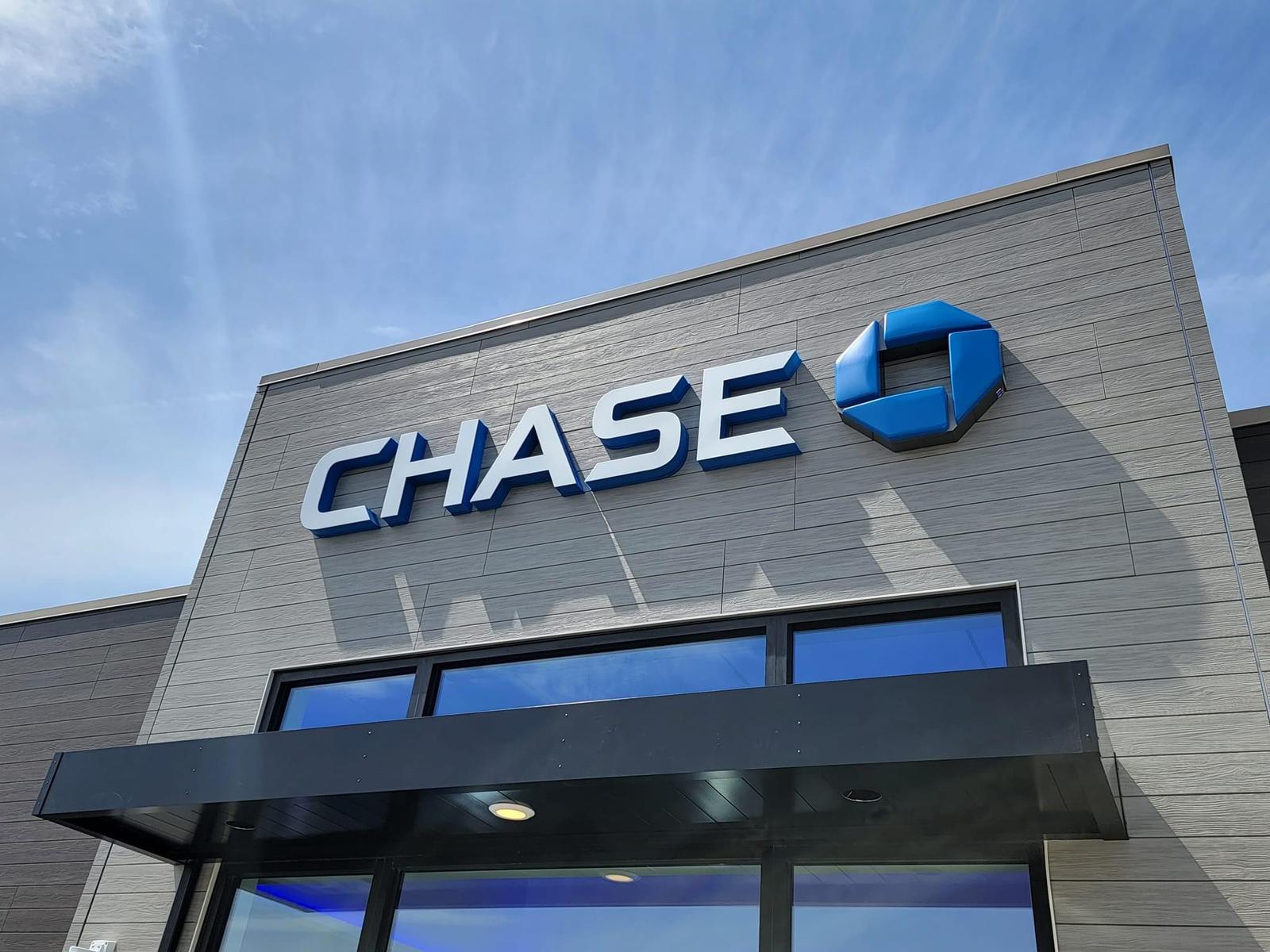 Chase Bank channel letter sign by Sign Go Houston