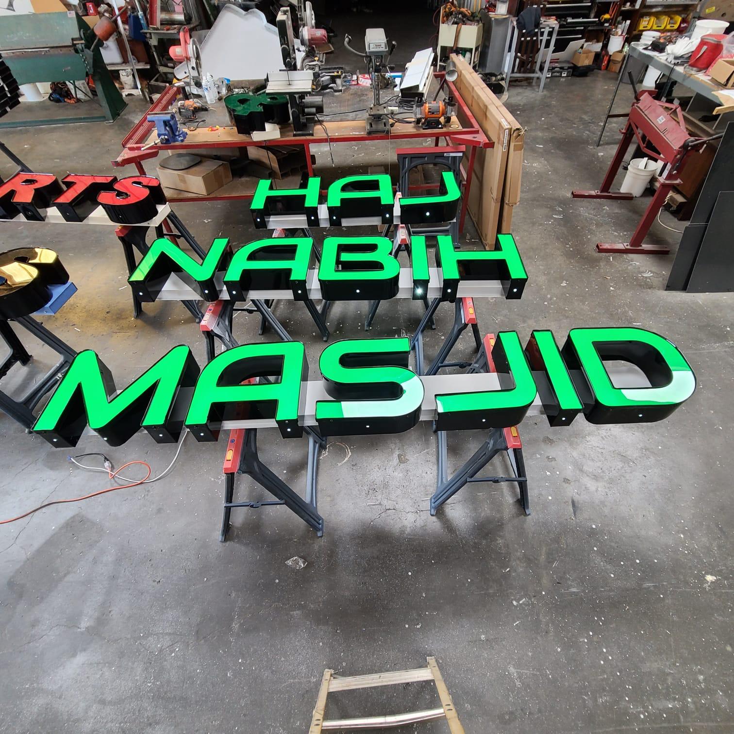 Masjid monument sign by Sign Go Houston